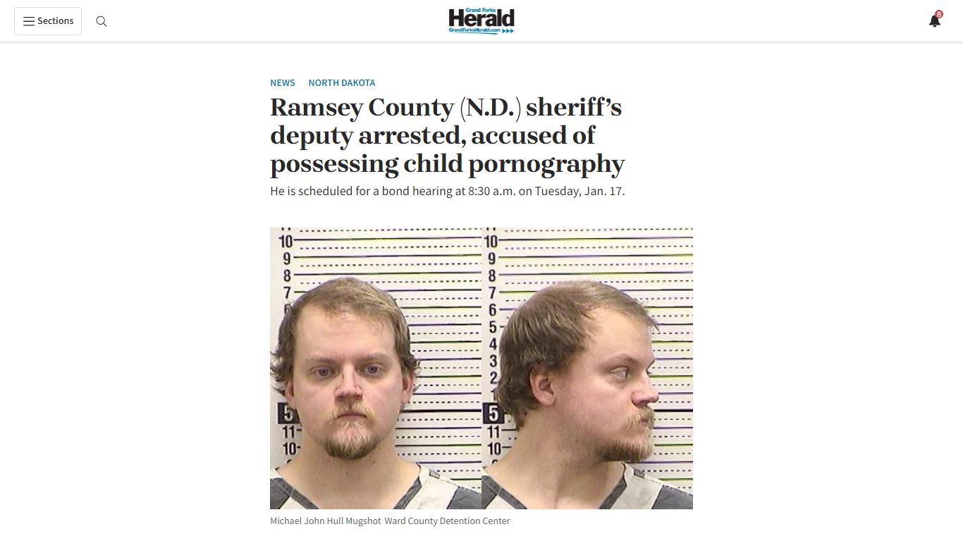 Ramsey County (N.D.) sheriff’s deputy arrested, accused of possessing ...